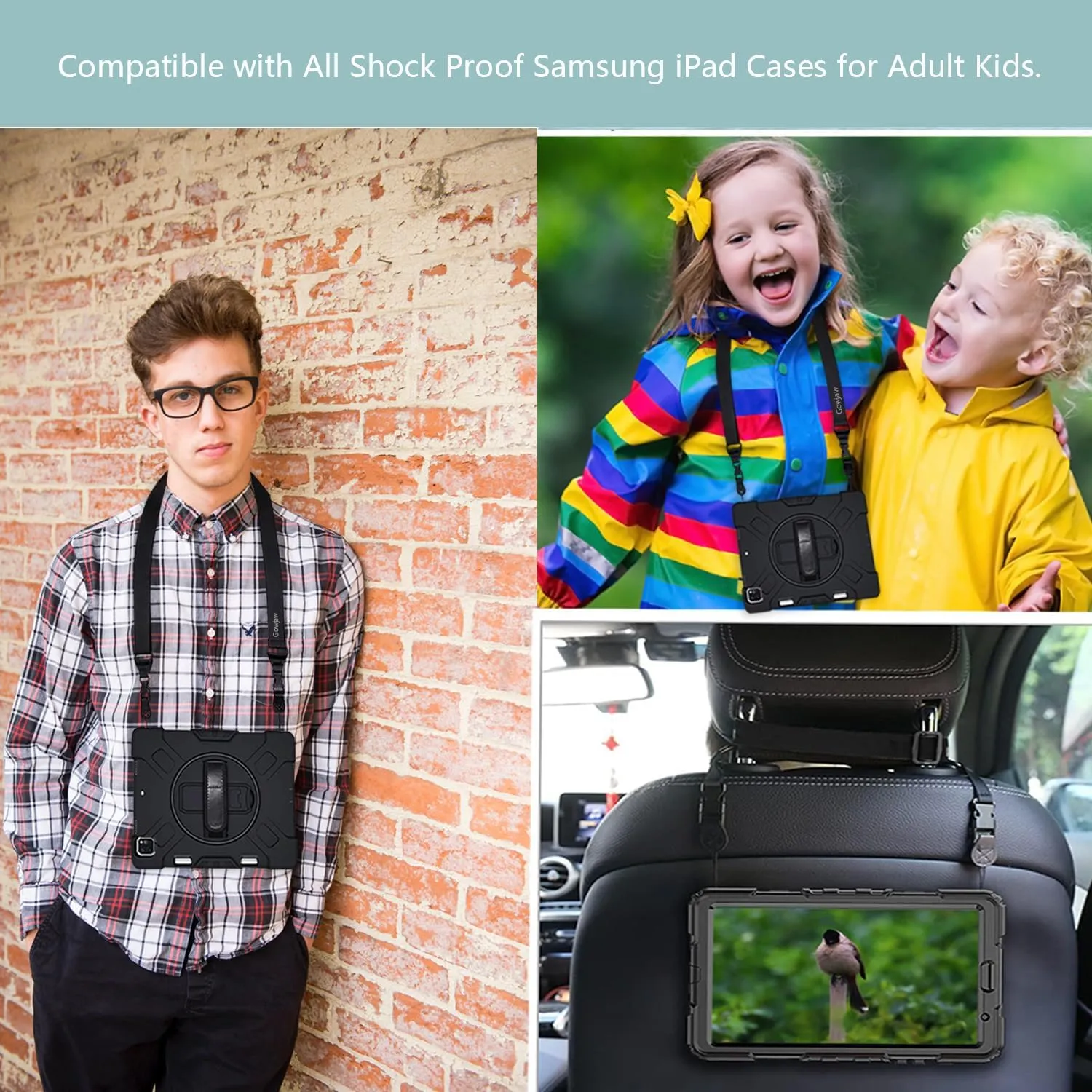 3 Pack Adjustable Shoulder Strap:Comfortable for iPad Strap Nylon Neck Lanyard for iPad/Samsung Tablet Case,Camera Binocular Crossbody Laptop Luggage Bag