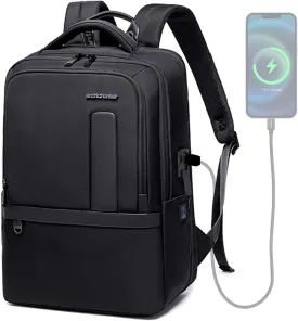 40L Large Travel Laptop Backpack for Mens Women Expandable Business Work Backpacks Water Resistant Computer Backpack with USB Charging Port Fits 17.3 Inch Laptop - Black