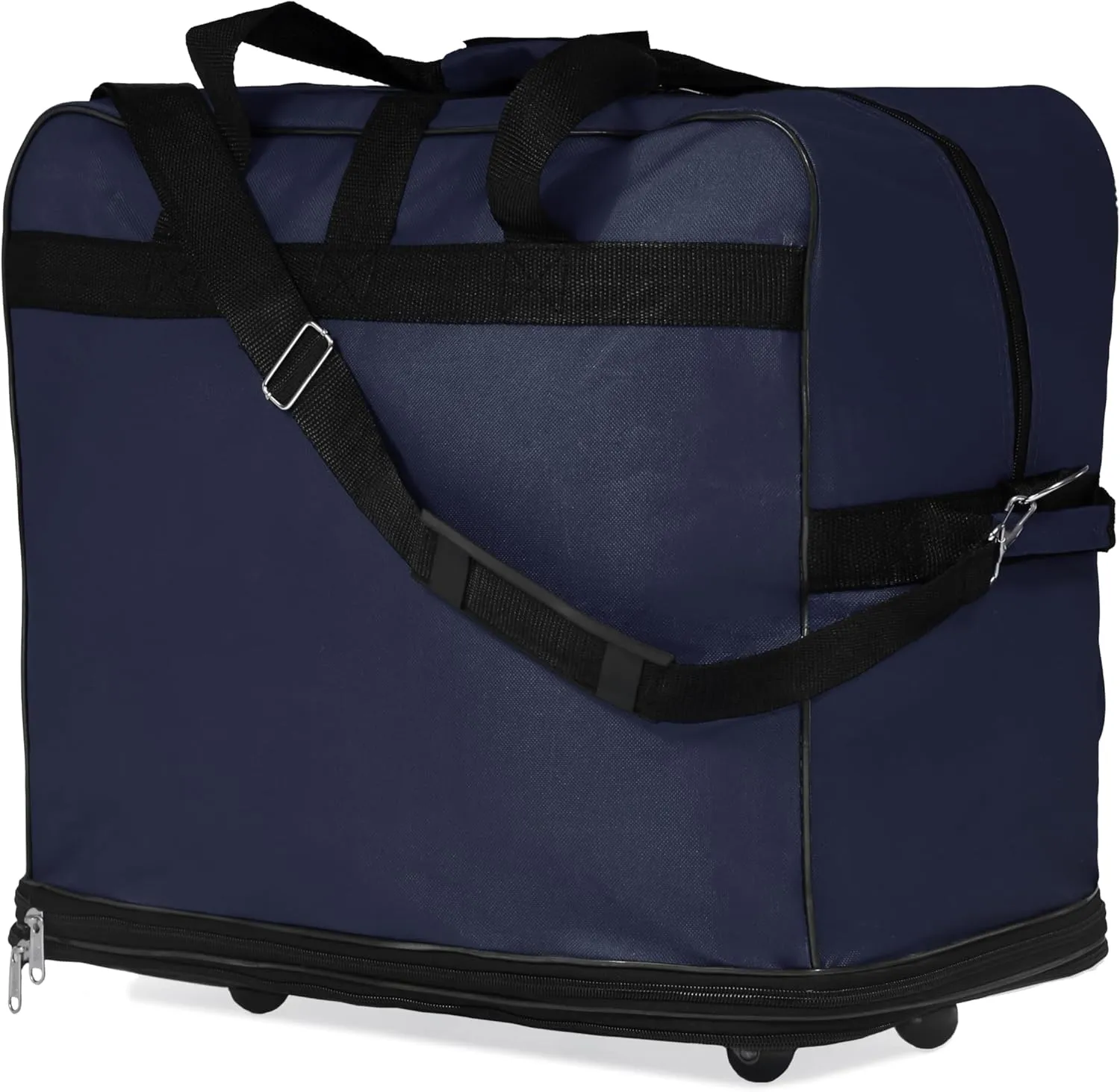 40"" NAVY BLUE Large Expandable Rolling 6 Wheeled Duffel Bag Spinner Suitcase Luggage, BLK1PK40