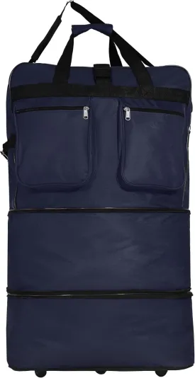 40"" NAVY BLUE Large Expandable Rolling 6 Wheeled Duffel Bag Spinner Suitcase Luggage, BLK1PK40
