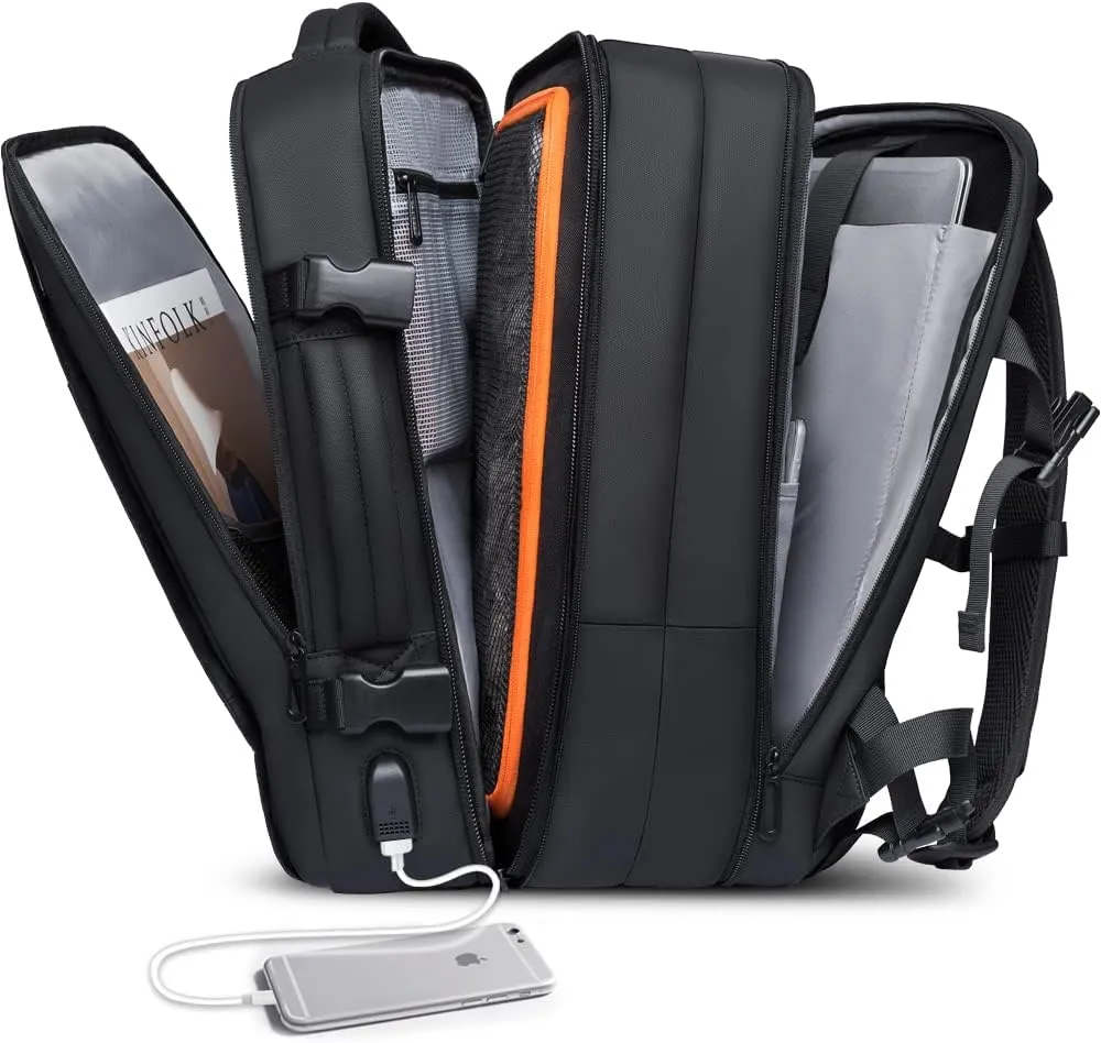 45L Carry On Backpack, Weekender Travel Backpacks, 17.3 inch Laptop Back Pack Business Expandable Bag for Men and Women