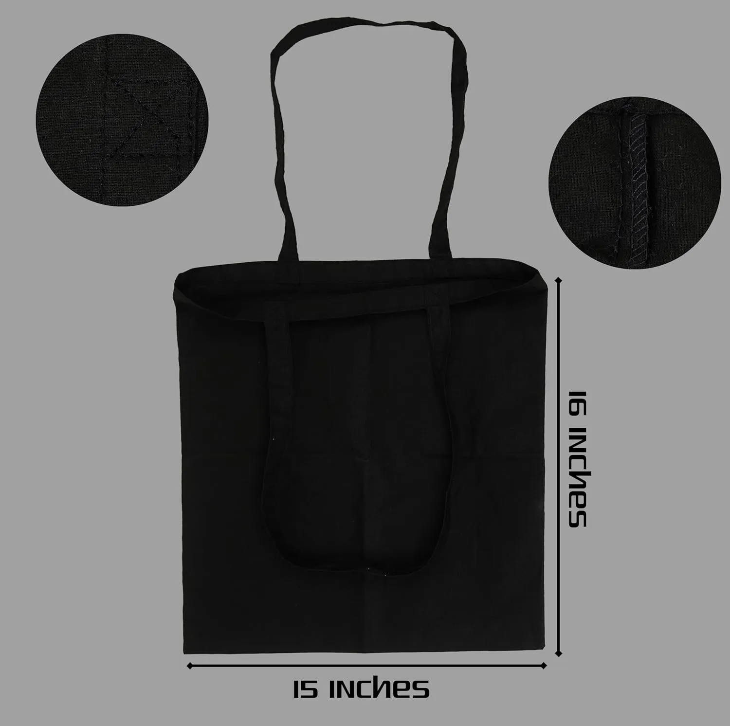 6 & 12 Pack Tote Bags - Reusable Shopping Bags for Women - 15 x 16