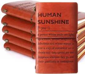 6PCS Thank You Gifts for Women Bulk Appreciation Gifts for Mom Aunt Sister Daughter Inspirational Quotes Gift for Teacher Friends Coworkers Doctor Nurse Human Sunshine Motivational Leather Planners