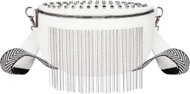 Aiqudou Fanny Pack Chest Bag Crossbody Purse for Women - Women's Leather Waist Bag with Chain Strap, Belt Bag Travel Pouch