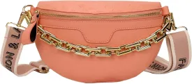 Aiqudou Fanny Pack Chest Bag Crossbody Purse for Women - Women's Leather Waist Bag with Chain Strap, Belt Bag Travel Pouch