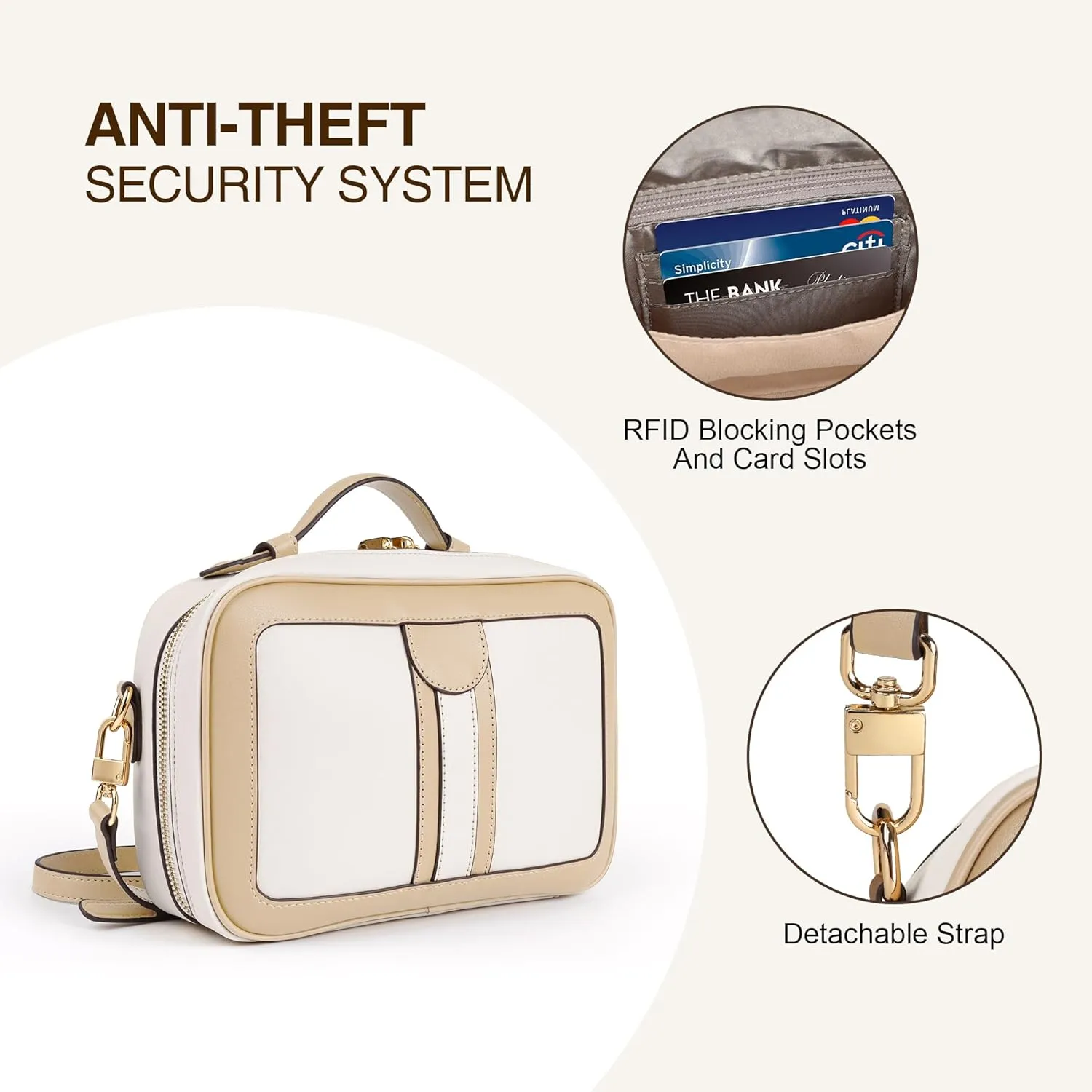 Anti Theft Crossbody Bag for Women Men Trendy, Rfid Blocking Travel Bag Top Handle Shoulder Handbags