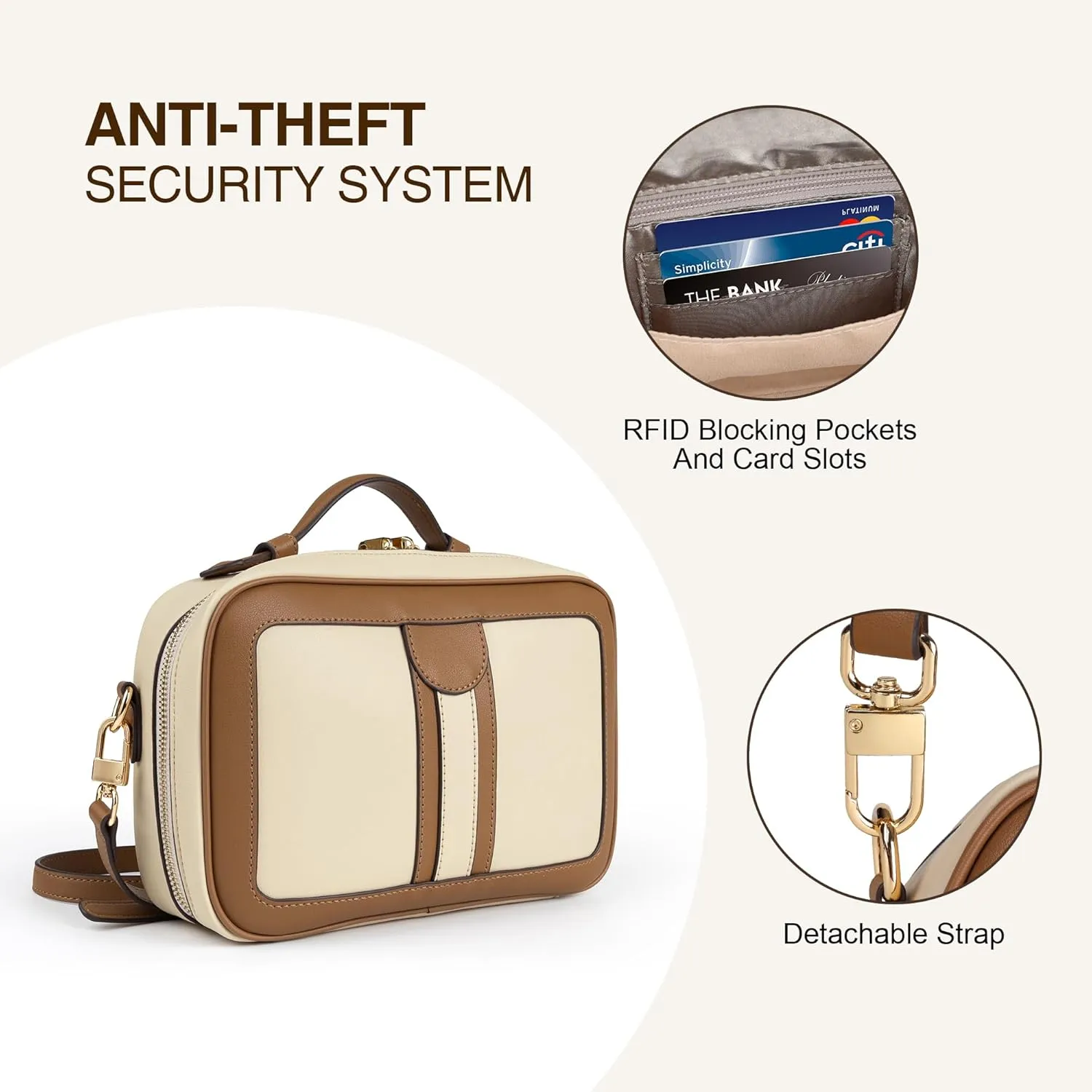 Anti Theft Crossbody Bag for Women Men Trendy, Rfid Blocking Travel Bag Top Handle Shoulder Handbags