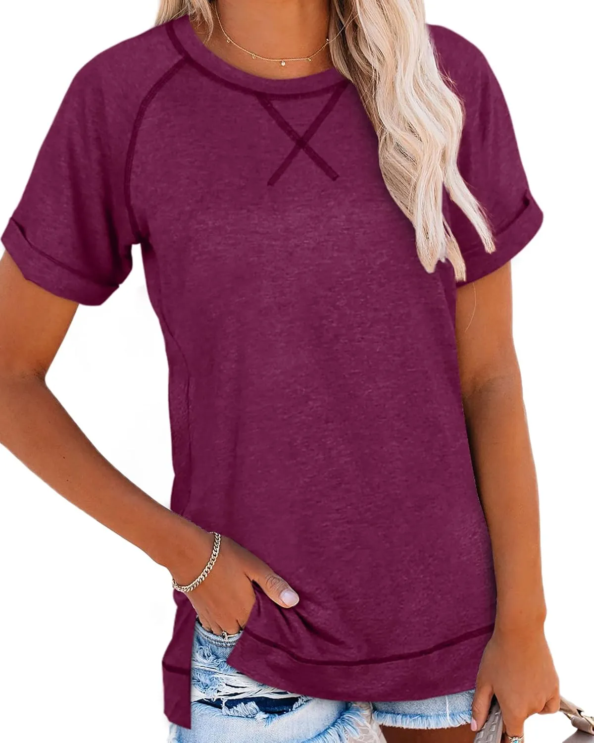 Aokosor Summer Tops for Women Casual 2025 Loose Fitting Outfits Workout