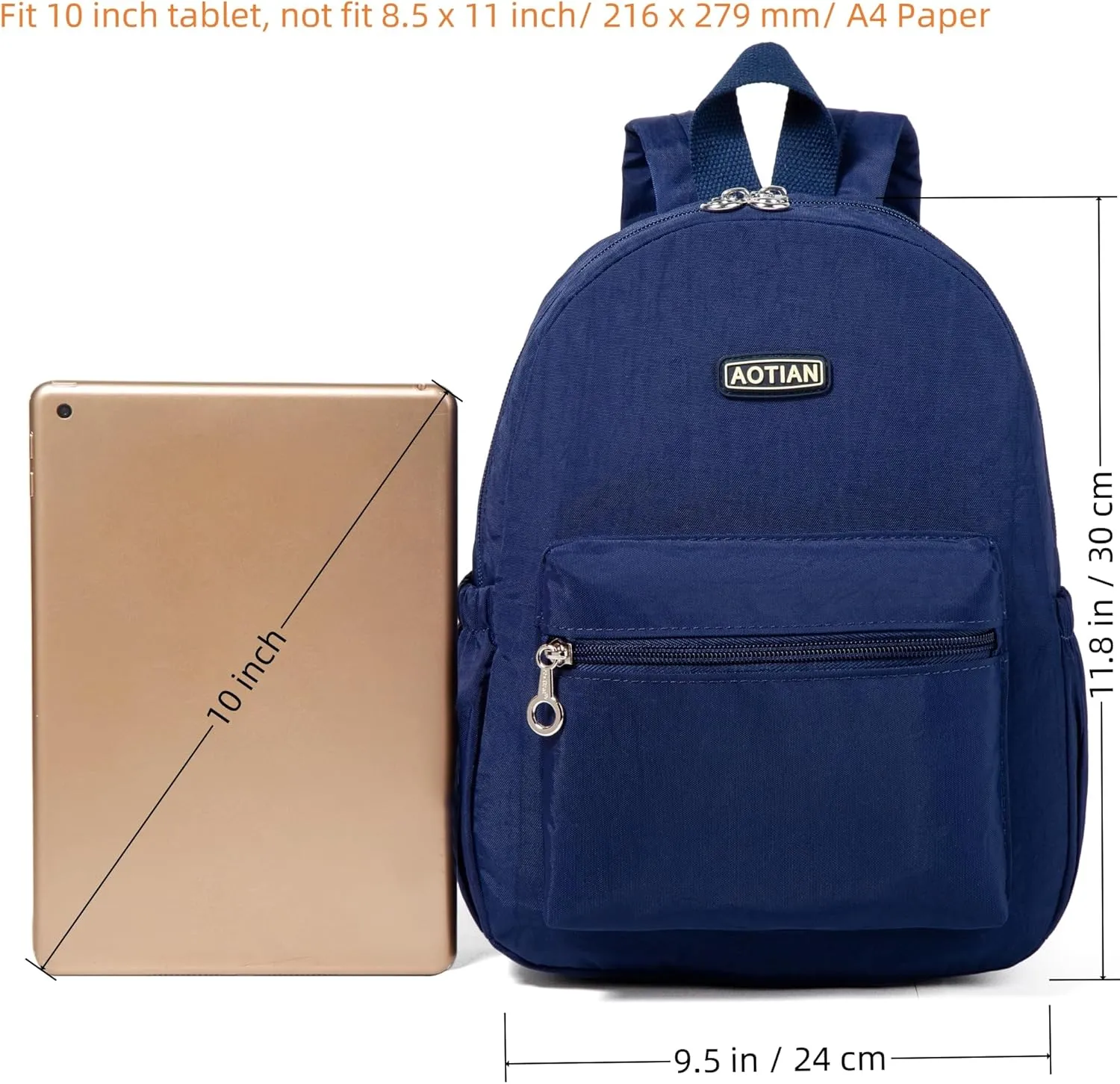 AOTIAN Mini Lightweight 11.8 Inch Backpack Durable Travel Hiking Women and Girls Small Daypack, 7 Liters Blue