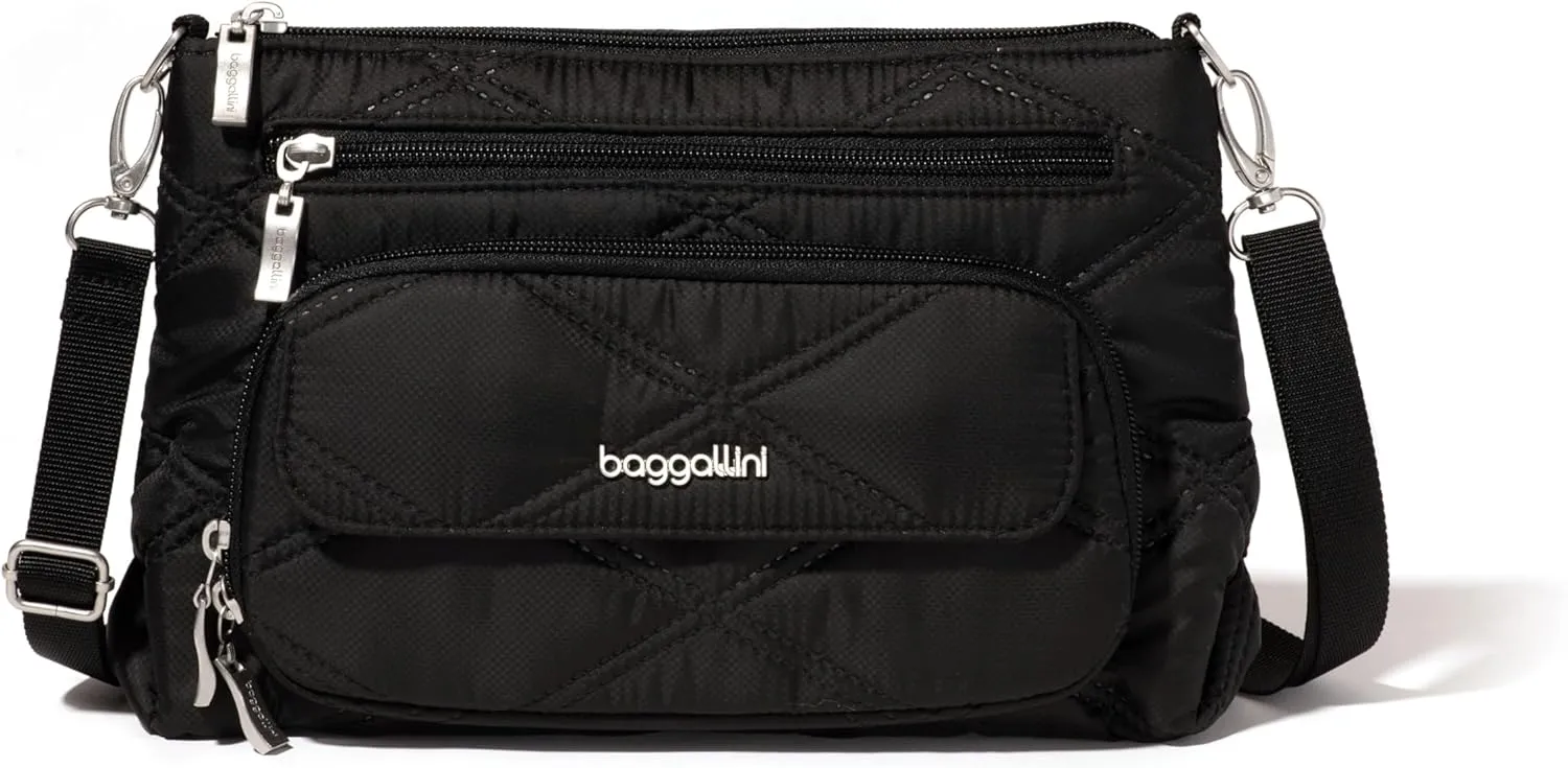 Baggallini Original Everyday 11x 7.5 Crossbody Bags for Women RFID Protected Lightweight Nylon Zippered Travel Purse
