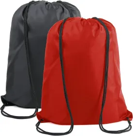 BeeGreen Black and Red Drawstring Backpack Bags Bulk 2 Pack X-Large 22.4" L x 17.5" W Sports Cinch Sack Gym String Bags Machine Washable Heavy Duty for Men Women