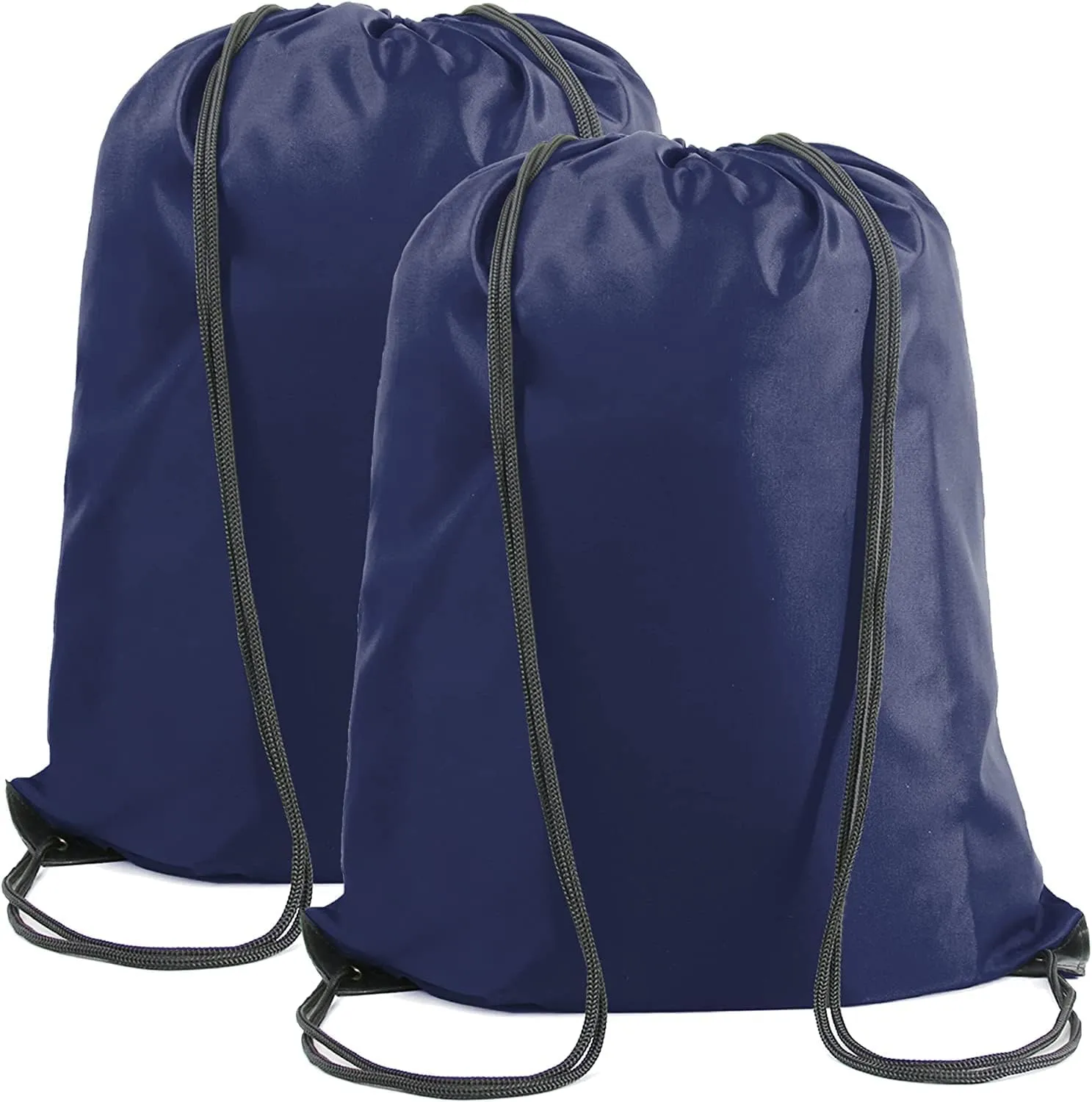 BeeGreen Navy Blue Drawstring Backpack Bags Bulk 2 Pack X-Large 22.4" L x 17.5" W Sports Cinch Sack Gym String Bags Machine Washable Heavy Duty String Backpack for Men Women
