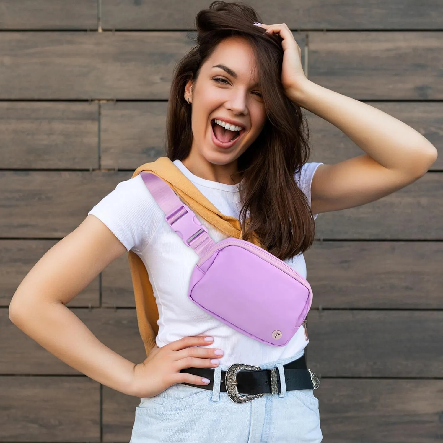 Belt Bag For Women Girls Kids Fanny Pack Crossbody Bag Fashionable Waist Packs With Adjustable Strap Waterproof For Travel Walking Running Hiking Purple Lavender