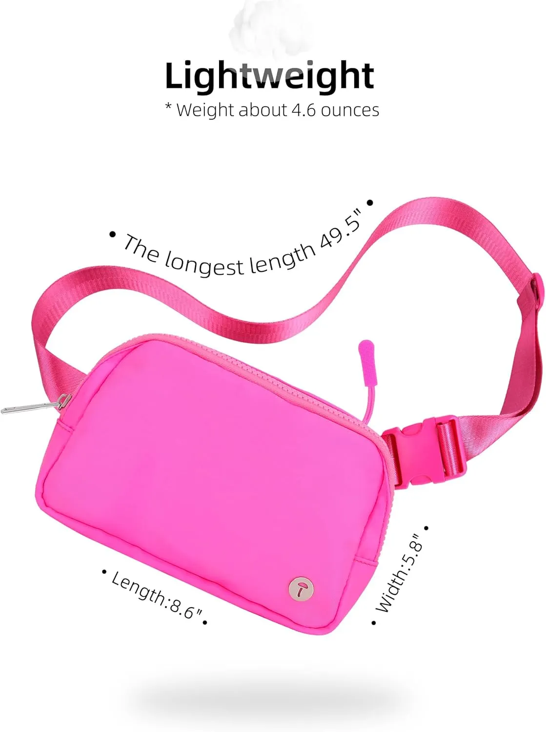 Belt Bag For Women Girls Kids Fanny Pack Fashionable Waist Packs Crossbody Bag With Adjustable Strap Waterproof Hot Pink
