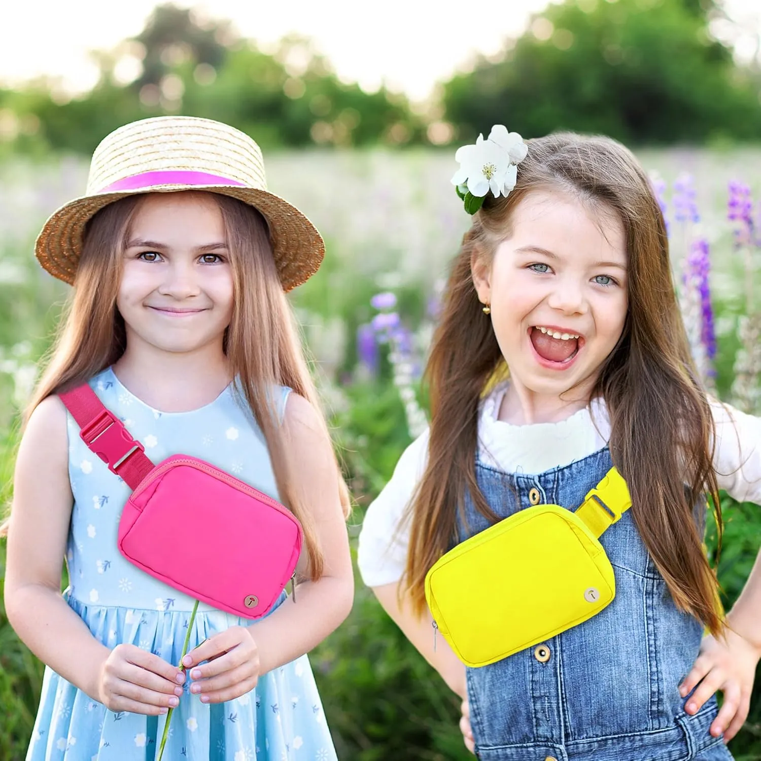 Belt Bag For Women Girls Kids Fanny Pack Fashionable Waist Packs Crossbody Bag With Adjustable Strap Waterproof Hot Pink