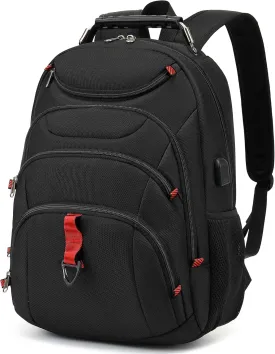 Boavan Laptop Backpack for men, 15.6 inch Laptop Bag with USB Port, Waterproof Travel Work Backpack Purse, Anti-Theft Teacher Nurse Doctor Casual Bookbags Office Business backpackBlack