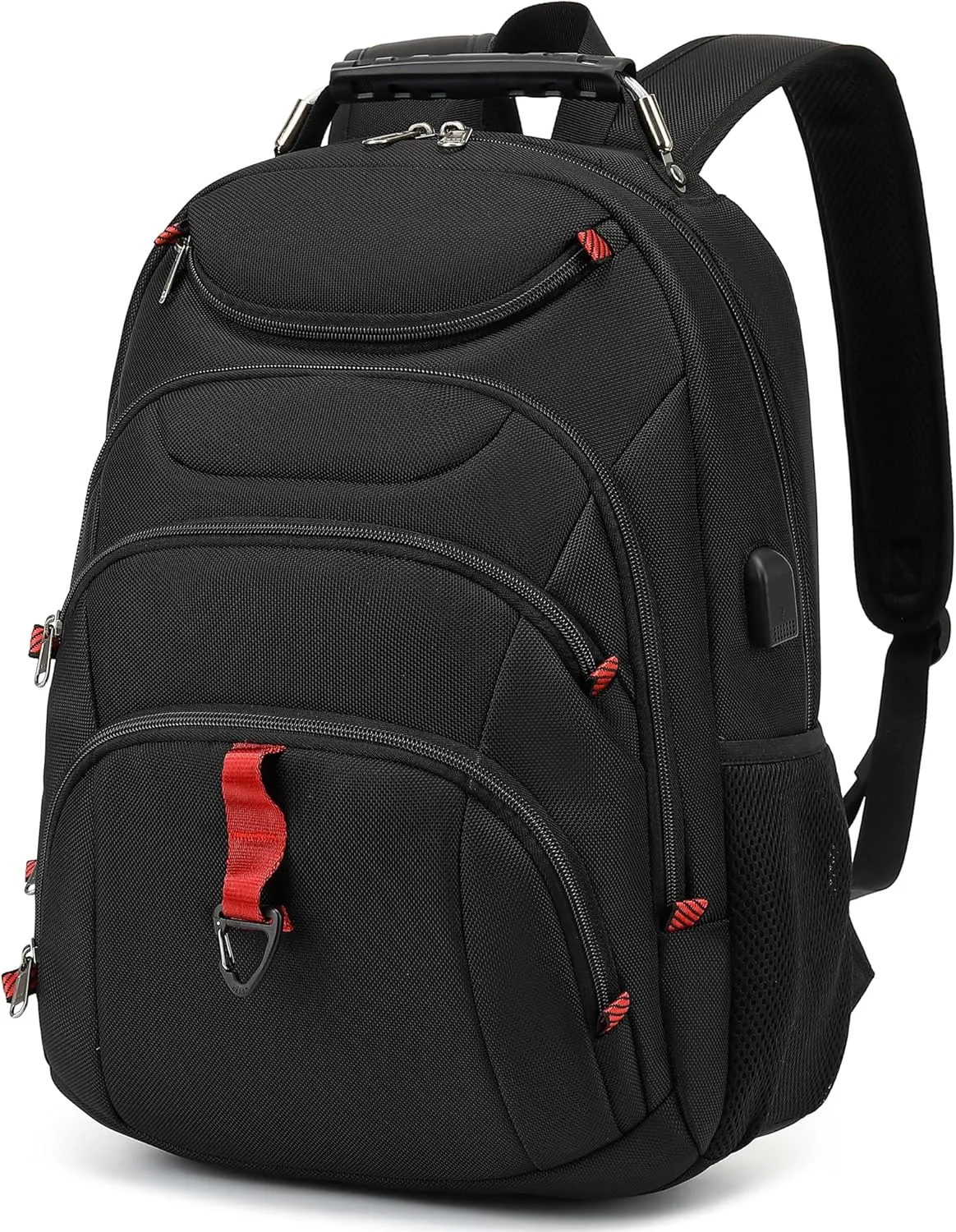 Boavan Laptop Backpack for men, 15.6 inch Laptop Bag with USB Port, Waterproof Travel Work Backpack Purse, Anti-Theft Teacher Nurse Doctor Casual Bookbags Office Business backpackBlack