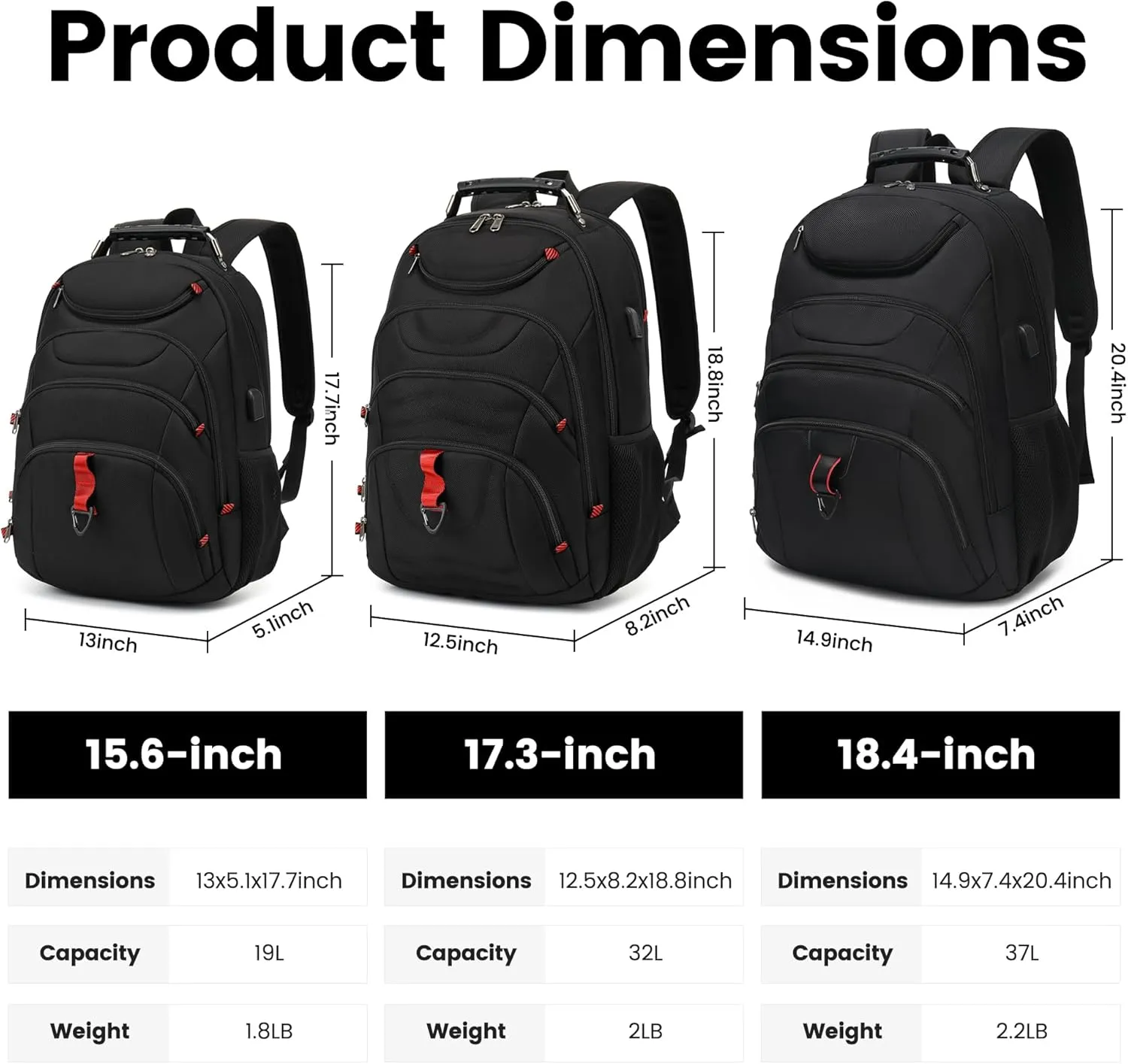 Boavan Laptop Backpack for men, 15.6 inch Laptop Bag with USB Port, Waterproof Travel Work Backpack Purse, Anti-Theft Teacher Nurse Doctor Casual Bookbags Office Business backpackBlack