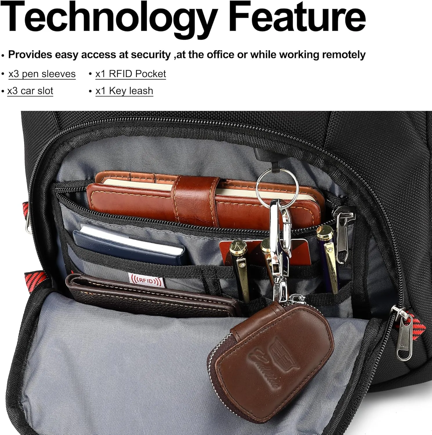 Boavan Laptop Backpack for men, 15.6 inch Laptop Bag with USB Port, Waterproof Travel Work Backpack Purse, Anti-Theft Teacher Nurse Doctor Casual Bookbags Office Business backpackBlack