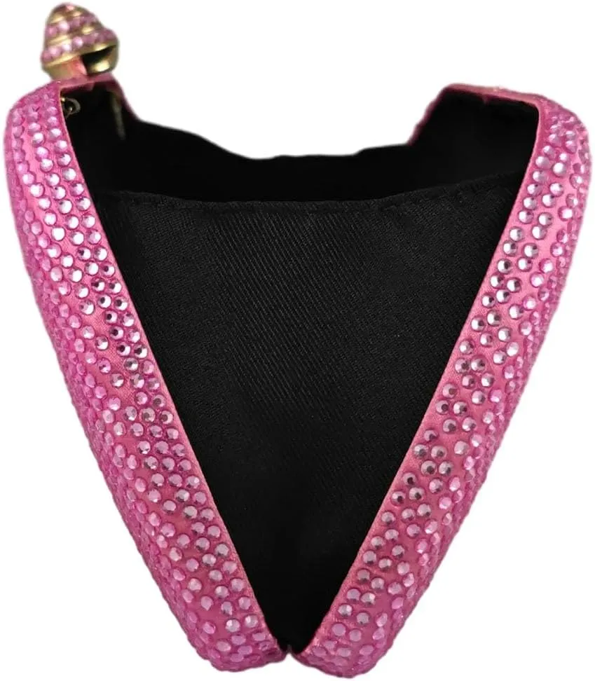 Boutique De FGG D Shape Women Crystal Evening Bags Formal Parties and Weddings Chic Clutch Purse Rhinestone Handbags, Mini