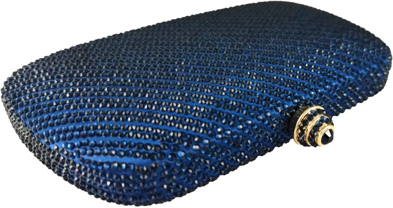 Boutique De FGG D Shape Women Crystal Evening Bags Formal Parties and Weddings Chic Clutch Purse Rhinestone Handbags, Mini