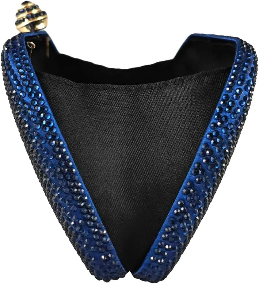 Boutique De FGG D Shape Women Crystal Evening Bags Formal Parties and Weddings Chic Clutch Purse Rhinestone Handbags, Mini