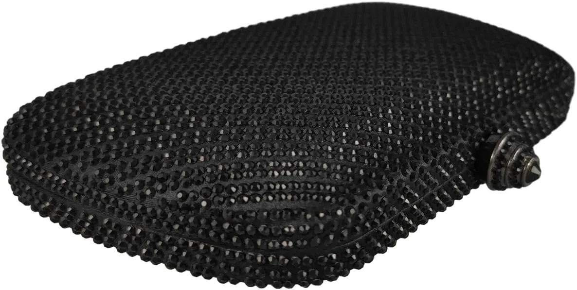 Boutique De FGG D Shape Women Crystal Evening Bags Formal Parties and Weddings Chic Clutch Purse Rhinestone Handbags, Mini