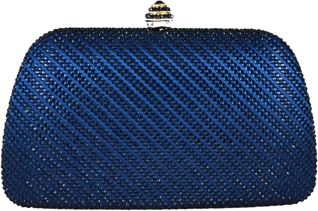 Boutique De FGG D Shape Women Crystal Evening Bags Formal Parties and Weddings Chic Clutch Purse Rhinestone Handbags, Mini