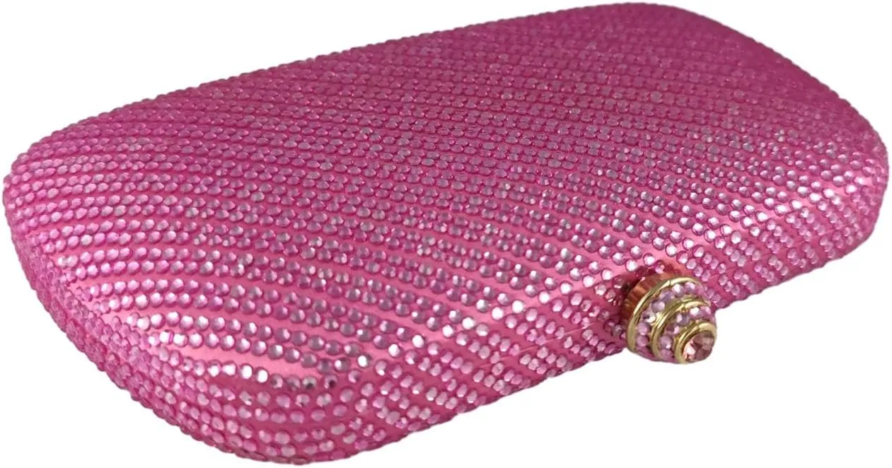 Boutique De FGG D Shape Women Crystal Evening Bags Formal Parties and Weddings Chic Clutch Purse Rhinestone Handbags, Mini