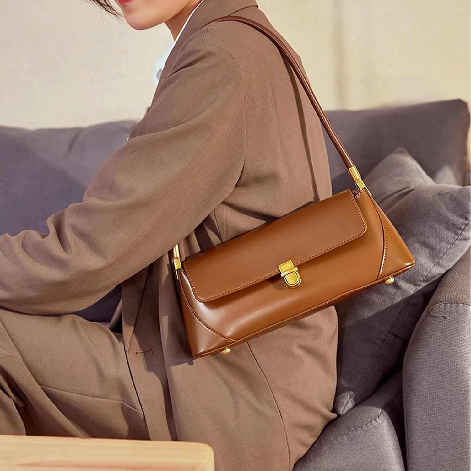 Brown Purses for Women Black Shoulder Purse Vintage Bags Trendy Women's Red Small Tote Handbags