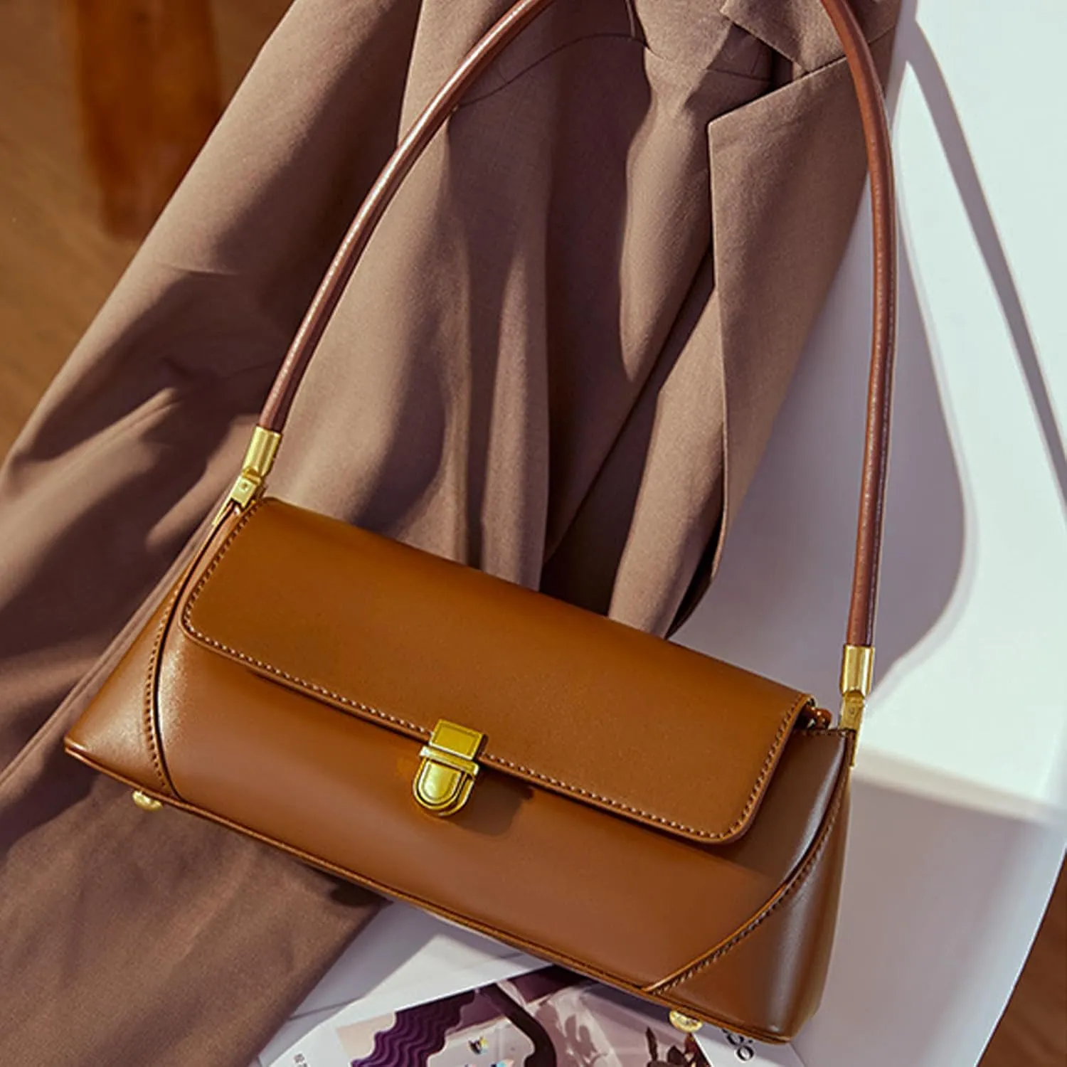 Brown Purses for Women Black Shoulder Purse Vintage Bags Trendy Women's Red Small Tote Handbags