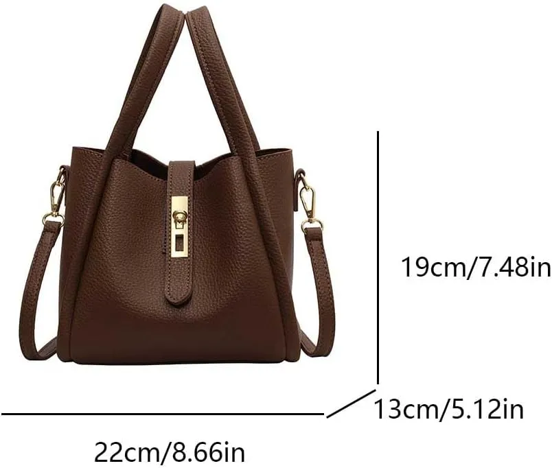 Bucket Bags for Women Vegan Leather Tote Bag Small Handbag Top Handle Bag Trendy Stachel Bag Crossbody Purse