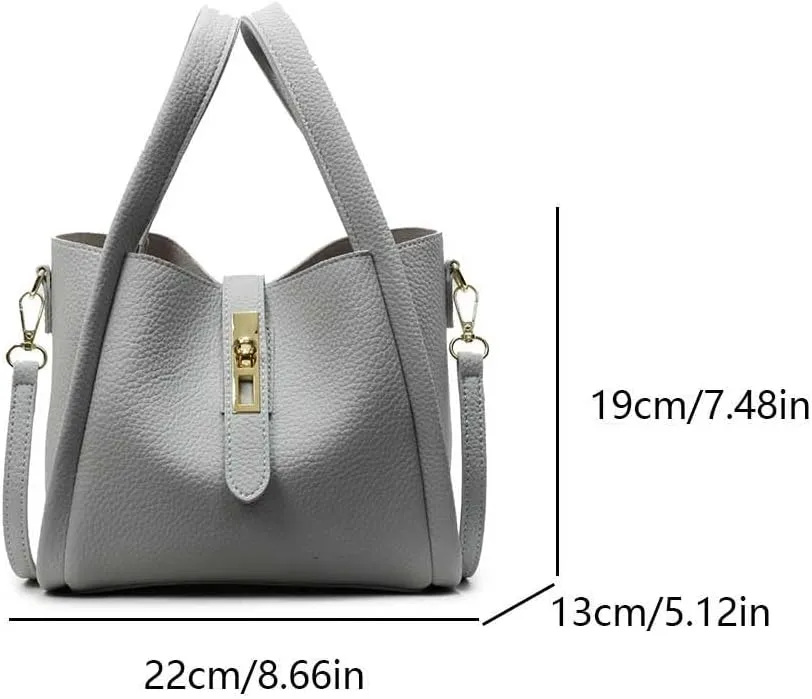Bucket Bags for Women Vegan Leather Tote Bag Small Handbag Top Handle Bag Trendy Stachel Bag Crossbody Purse