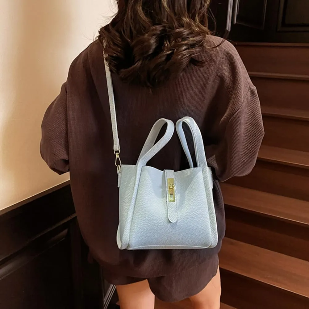 Bucket Bags for Women Vegan Leather Tote Bag Small Handbag Top Handle Bag Trendy Stachel Bag Crossbody Purse