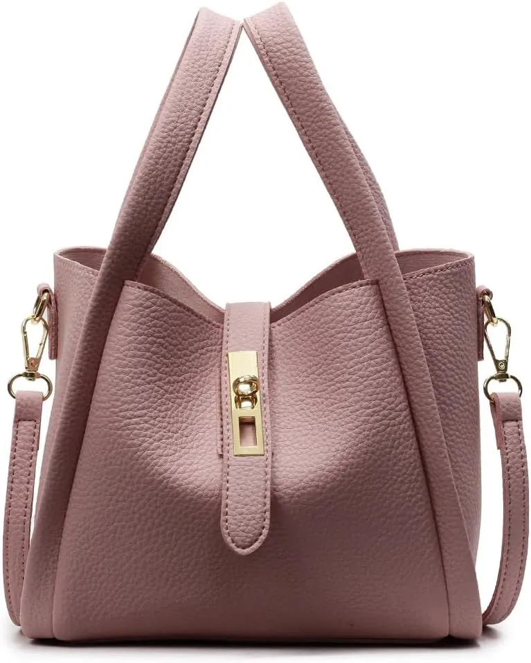 Bucket Bags for Women Vegan Leather Tote Bag Small Handbag Top Handle Bag Trendy Stachel Bag Crossbody Purse