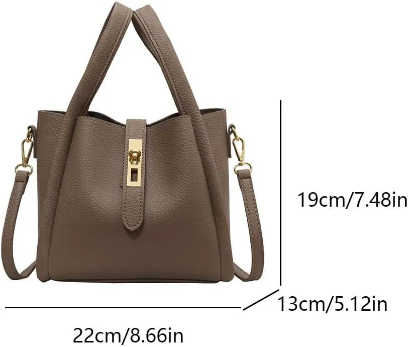 Bucket Bags for Women Vegan Leather Tote Bag Small Handbag Top Handle Bag Trendy Stachel Bag Crossbody Purse