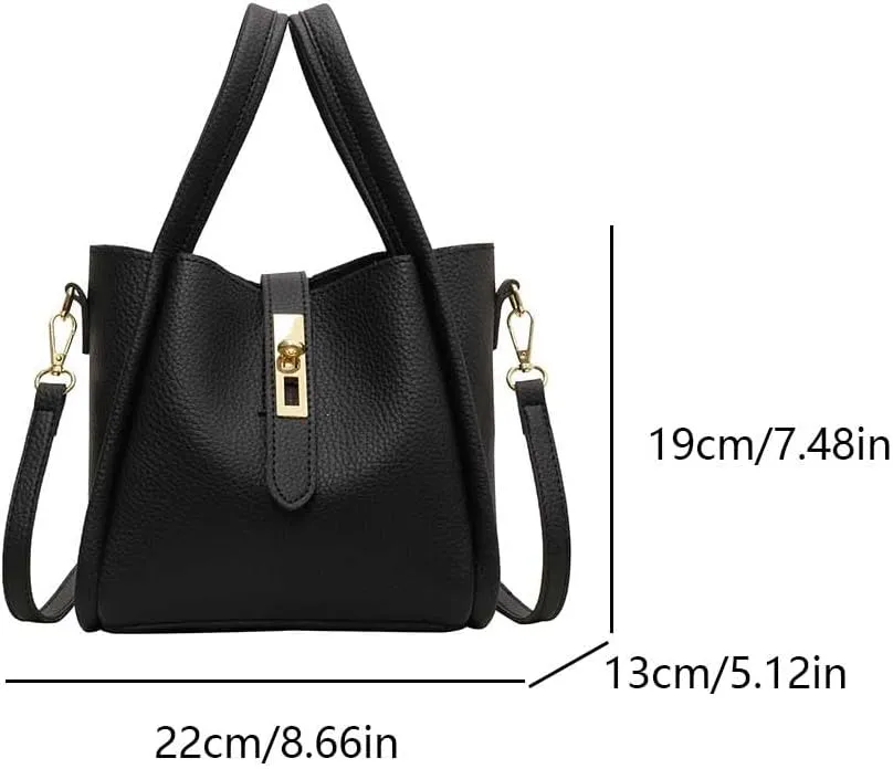 Bucket Bags for Women Vegan Leather Tote Bag Small Handbag Top Handle Bag Trendy Stachel Bag Crossbody Purse