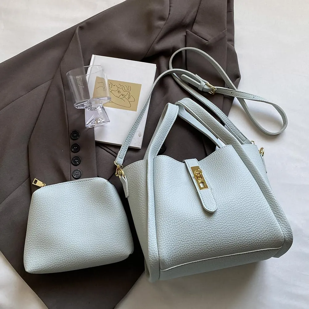 Bucket Bags for Women Vegan Leather Tote Bag Small Handbag Top Handle Bag Trendy Stachel Bag Crossbody Purse
