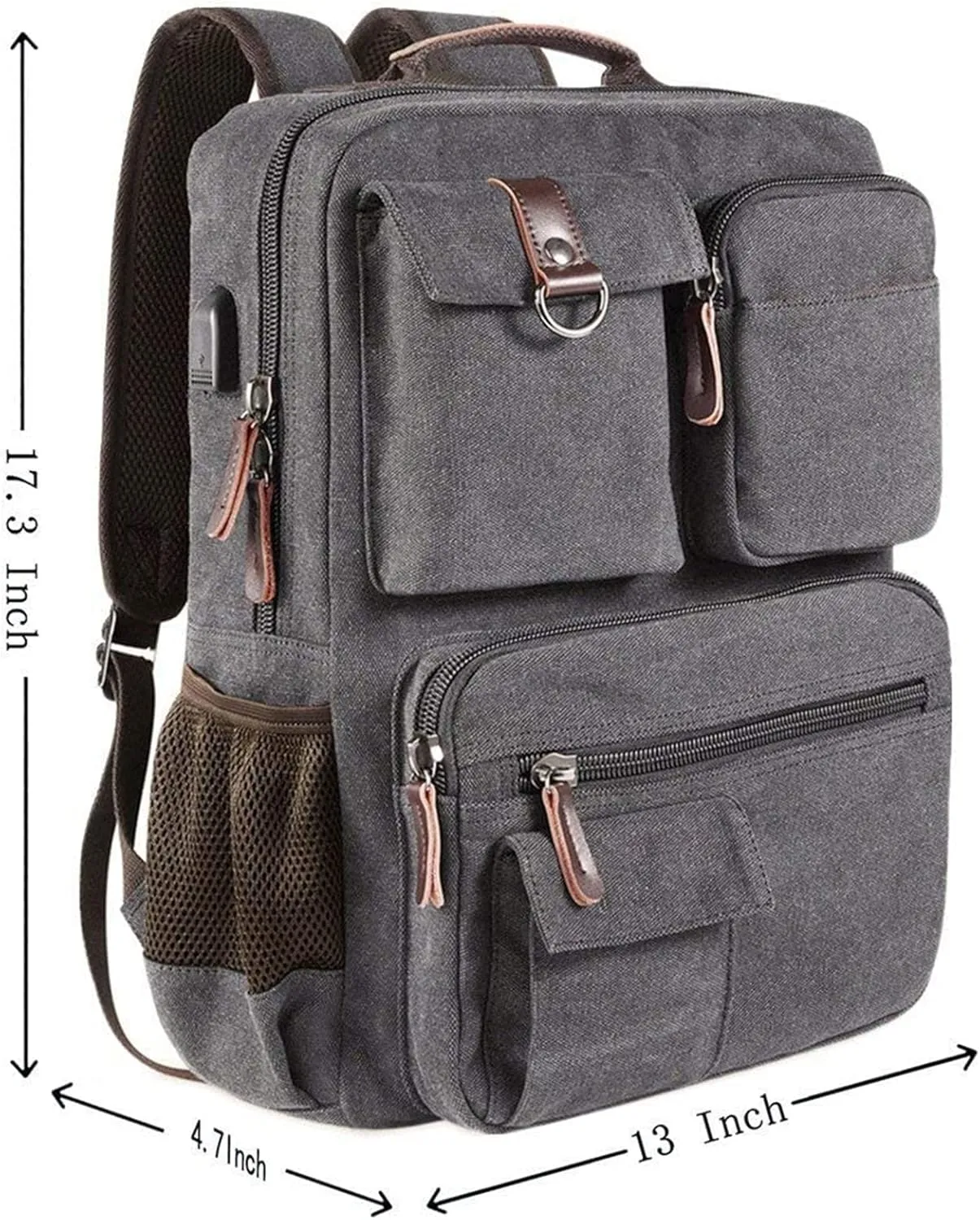CAMTOP School Backpack Vintage Canvas Laptop Backpacks Men Women Rucksack Bookbags