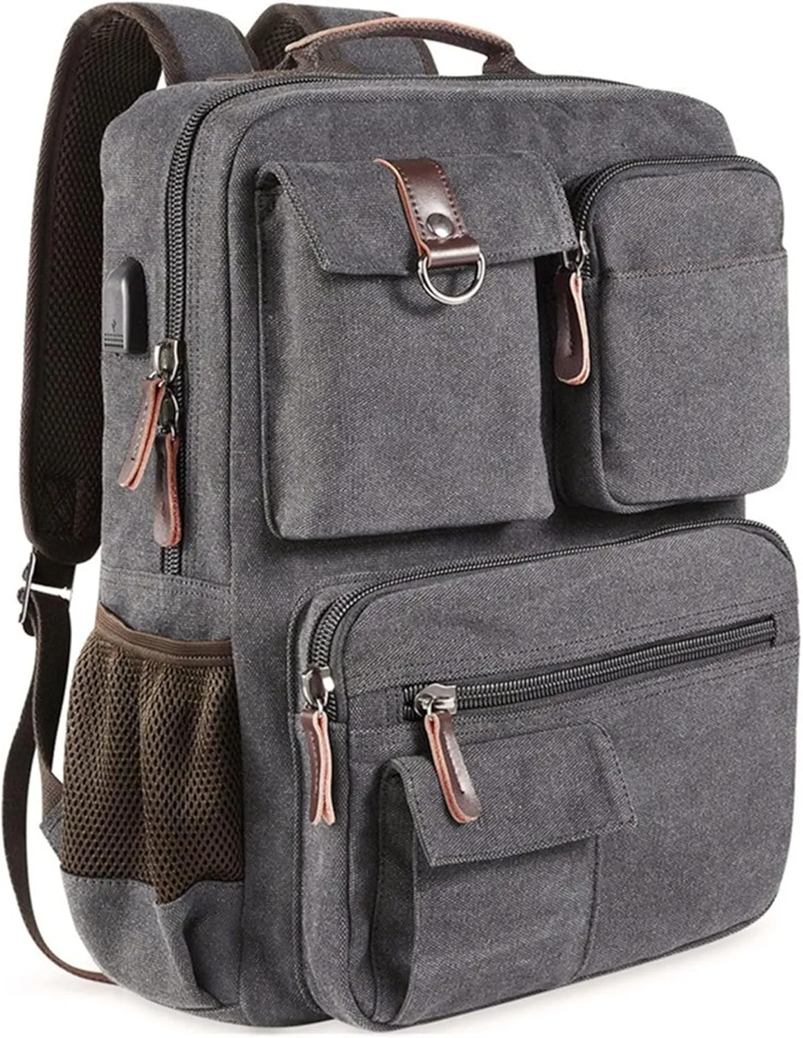 CAMTOP School Backpack Vintage Canvas Laptop Backpacks Men Women Rucksack Bookbags