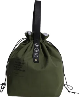 Canvas Drawstring Lunch Bag Insulated Lunch Bento Tote Bag Reusable Lunch Bag with Handle and Drawstring Closure for Women Work Picnic or Travel (COLOR1)