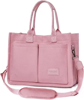Canvas Tote Bag for Women,Large Totes Bags with Pockets,Womens Crossbody Purse Handbags for Travel Work Gift,2 Sizes