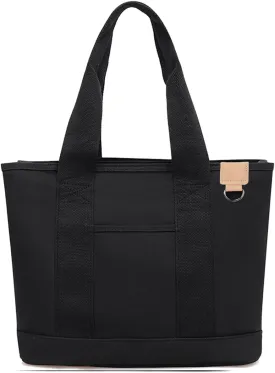 Canvas Tote Bag for Women,Shoulder Bag,Tote Bag with Zipper Canvas Handbag Travel Bags with Keychain