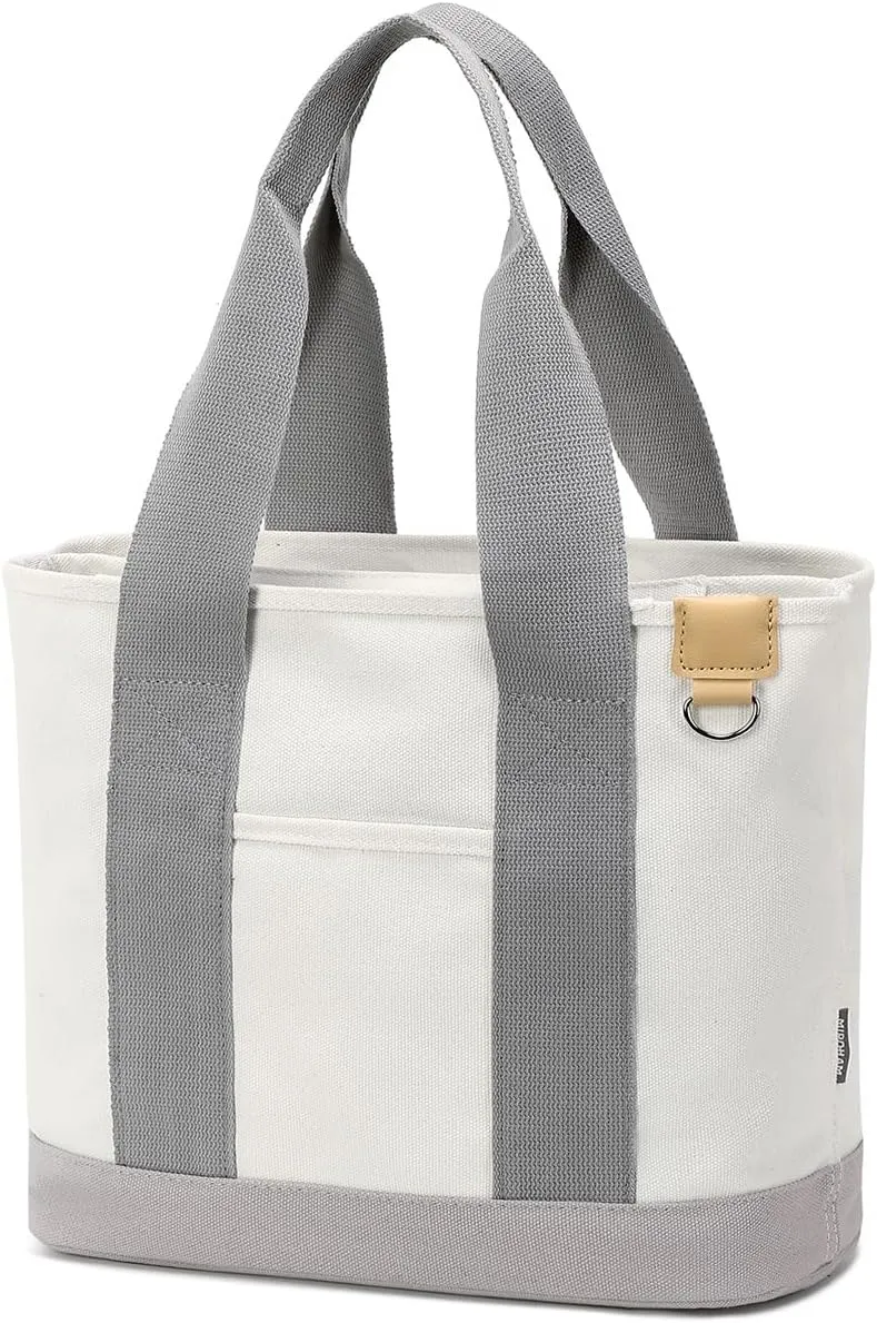 Canvas Tote Bag for Women,Shoulder Bag,Tote Bag with Zipper Canvas Handbag Travel Bags with Keychain