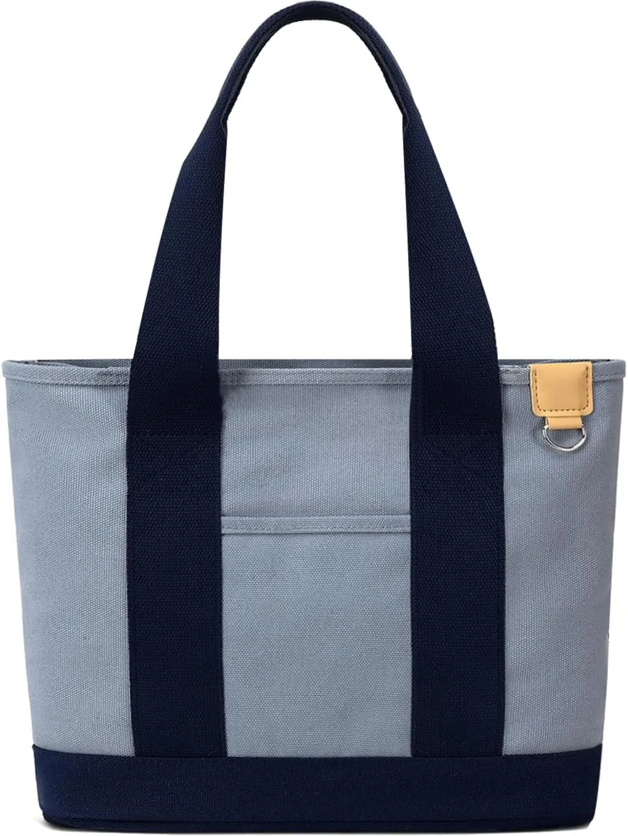 Canvas Tote Bag for Women,Shoulder Bag,Tote Bag with Zipper Canvas Handbag Travel Bags with Keychain