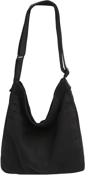 Canvas Tote Bag Large Crossbody Hobo Bag for Women and Men Messenger Bags Shoulder Handbag Casual Purse Travel Work