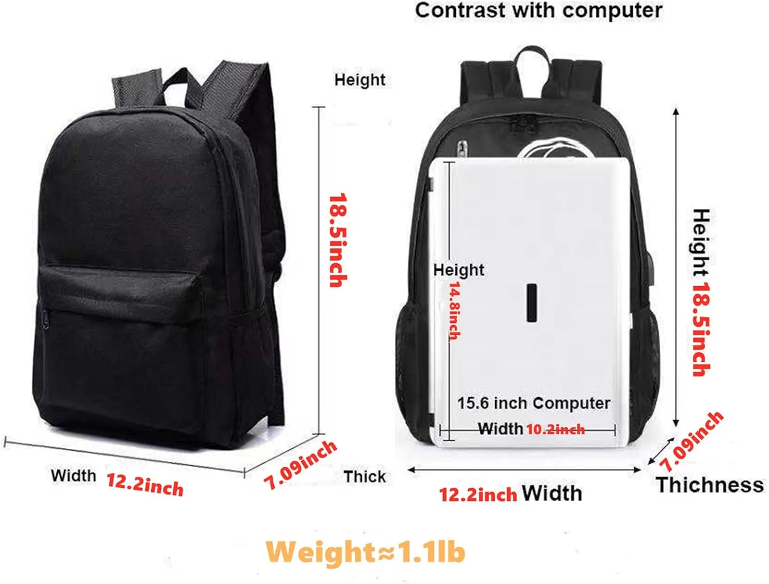 Cartoon Graphic Casual Backpack-Novelty Canvas Bookbag Lightweight Travel Daypack for Unisex