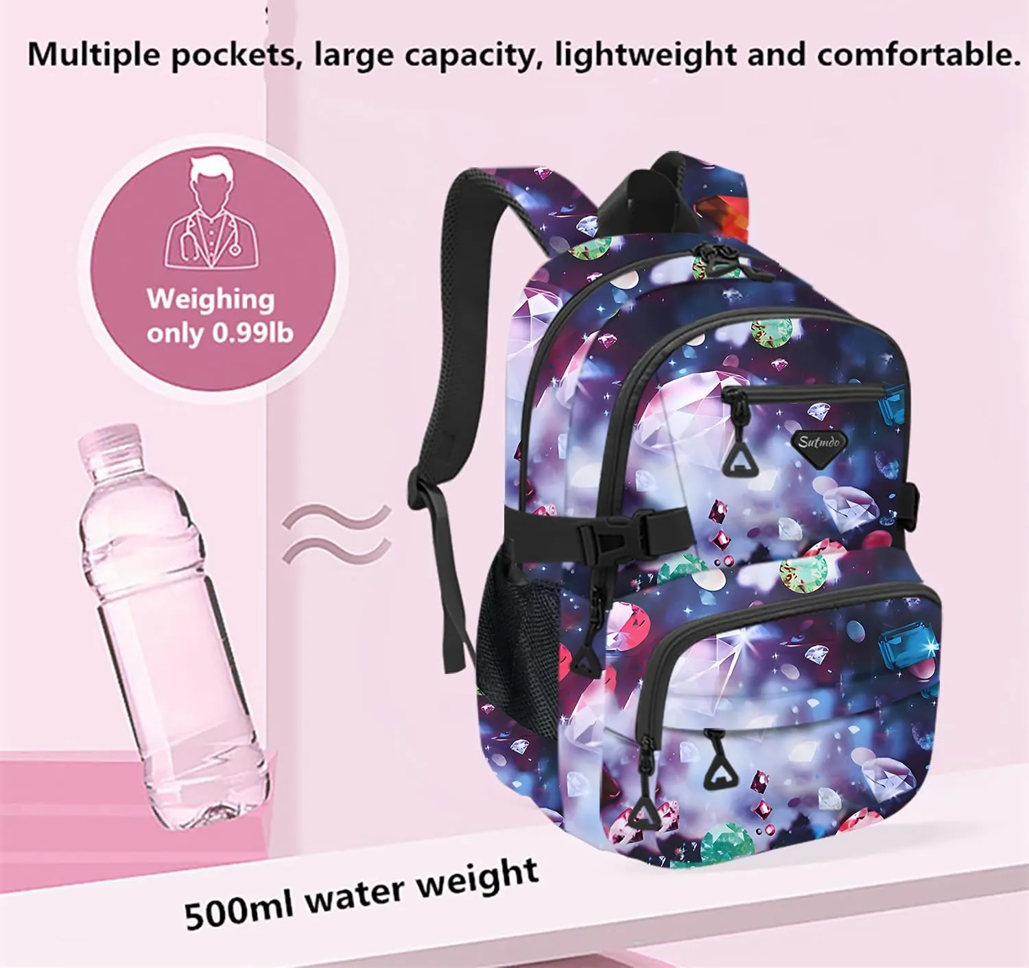 Casual Lightweight Backpacks for Boys & Girls, School Bookbags, 15 "Laptop Backpack, Travel Bag (202-mchua)