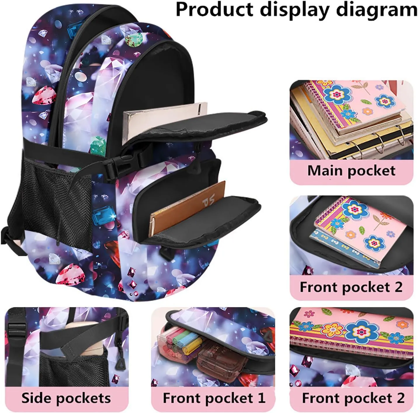 Casual Lightweight Backpacks for Boys & Girls, School Bookbags, 15 "Laptop Backpack, Travel Bag (202-mchua)