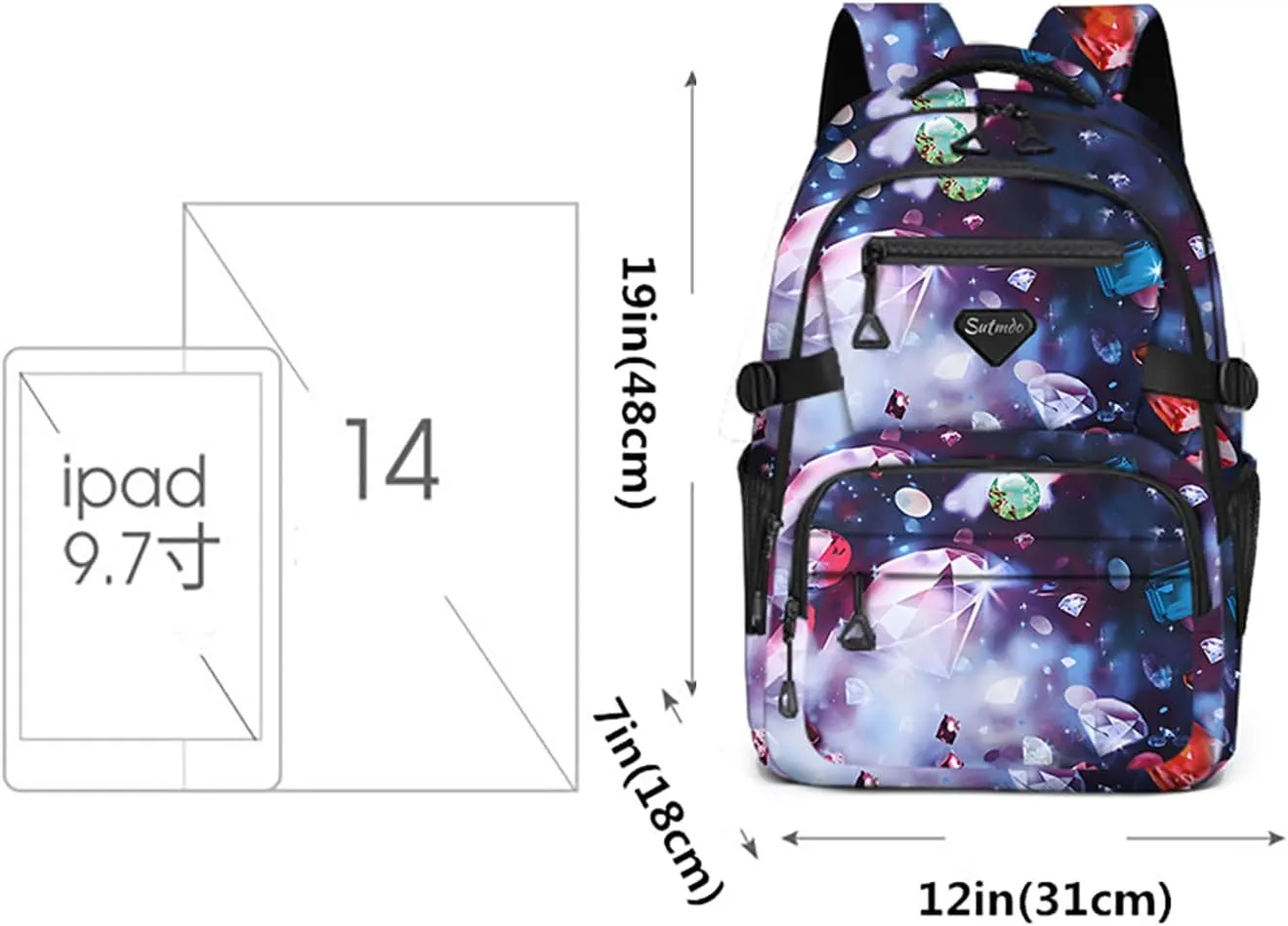 Casual Lightweight Backpacks for Boys & Girls, School Bookbags, 15 "Laptop Backpack, Travel Bag (202-mchua)